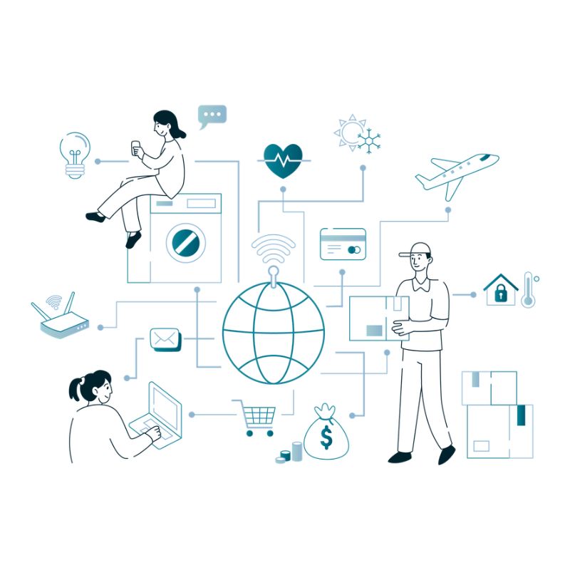 Übersichtgrafik zu Internet der Dinge – Internet of Things